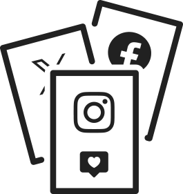 Social Media Copy and Graphics icon